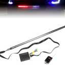 Yolu RGB LED Scanner Light Strip 22" 48-SMD Multicolor Flowing Grille Light, Car Front Grille Decorative Lighting Kit with Remote Control, 12V