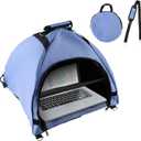 Laptop Tent, Sun Shade Waterproof Fabric Laptop Protective Hood for Computer Working Outside Accessories Part Glare Shield & Heat Reflective Awning Convertible Tote for Outdoor (Blue)