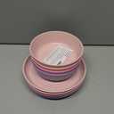 Grow Forward Bamboo Kids Plates and Bowls Sets - 8-Piece Dishwasher Safe Non Toxic Plates for Kids - Reusable Eco Friendly BPA Free Dishes Dinnerware Sets for Children - Floral