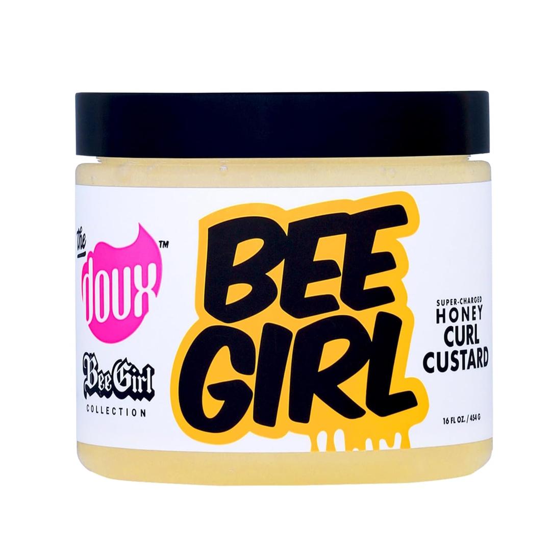 The Doux Curl Cream for Curly Hair with Honey, Aloe & Keratin Curl Defining Custard for Frizz Control, Moisture & Shine Bee Girl Honey Custard for Natural Hair