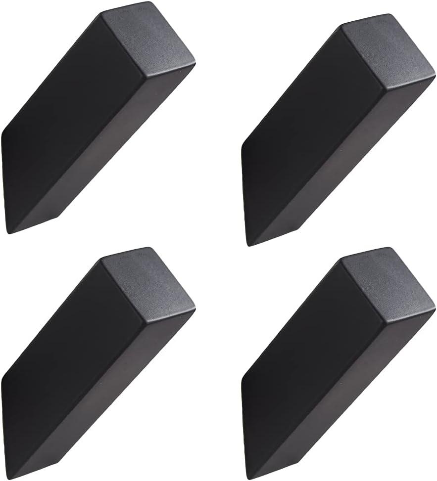 YJ YANJUN Black Towel Hooks for Bathroom 4 Pack Wall Mounted Stainless Steel Robe Coat Hook for Bath Kitchen Backpack Hooks Matte Black