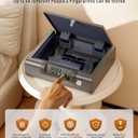 BILLCONCH Cabinet Safes Biometric Gun Safe Portable Pistol Safes Electronic Lock Box Key Access with LED Light Silent Mode Bedside Gun Safe for Pistols, Gun Lock Box for Nightstand