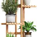 BMOSU Bamboo Plant Stand for Indoor Outdoor Plants Corner Tall Plant Shelf 6 Potted Holder Shelf Plant Rack Holder Display Rack(Natural)