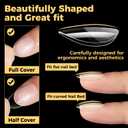 UNA GELLA Extra Short Almond Gel Nail Tips, 216 Pcs Pre-shape XS Almond Nail Tips Full Cover Press On Nails Half Matte Clear Fake Nails For Women Girl DIY Salon At Home 12 Sizes