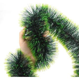 Artificial Tinsel Garland, 7 ft Long, 12 cm/5 in Thick, Snow Tipped Green, Christmas Garland (4)