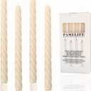 2 x 10 Inch Baby Blue Spiral Taper Candle Set, 4 Pack Unscented Dripless Long Burning Time Candlesticks for Dinner Party, Wedding Shower and Home Decoration (Ivory)