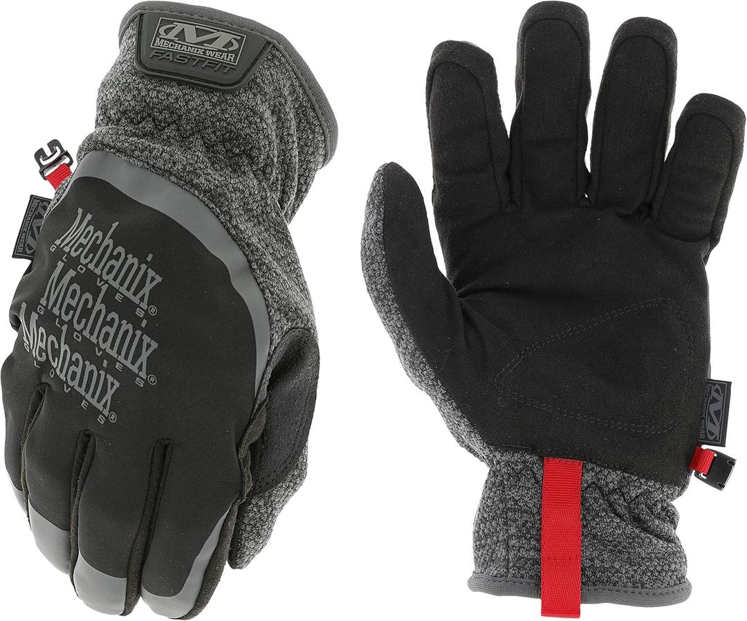 Mechanix Wear: ColdWork FastFit Winter Work Gloves with Elastic Cuff, Wind and Water Resistant, Fleece Insulated, Touch Capable Winter Gloves, For Mild Cold Weather (Black/Gray, Medium)