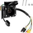 Siziviki Universal 4-Way Flat to 7-Way RV Blade Adapter Kit, 7 Pin Trailer Light Connector and 4 Pin Trailer Wiring Harness with Safety Bracket, Compatible with RV, Truck