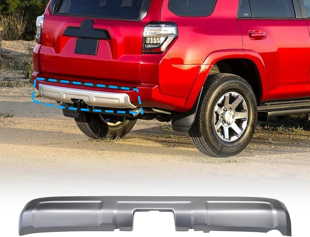 FZJDSD 1PC Rear Lower Valance Panel Bumper Molding Grey Tesmirror Bumper Molding Fit for Toyota 4Runner TRD Pro Off-Road 2014 2015 2016 2017 2018 2019 2020 2021 2022 2023 (NOT Fit Limited & TRD Sport)