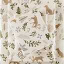 Sleep Philosophy True North 100% Cotton Flannel Sheets Twin Size, Cozy Flannel Sheet Set Brushed for Extra Softness, Heavyweight Novelty Print Warm Flannel Bedding Set, Tan Woodland Winter 3 Piece