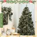 Wettarn 30 Sets 3.15 Inch Velvet Christmas Ornaments Balls Sets for Christmas Tree, Includes Velvet Balls & Bows for Xmas Tree Wreath Garland Vintage Holiday Hanging Decor (Green)