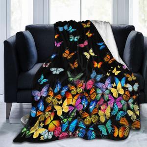Butterfly Blanket Beautiful Butterfly Throw Blanket Ultra Soft Blankets Lightweight Cozy for Bed Couch Sofa 80"x60"