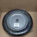 4.80/4.00-8 Tire and Wheel, 14.5" Flat Free Wheelbarrow Tire, 5/8" 3/4" Bearings Universal Solid Replacement Tires, 3" -7" Centered Hub for Hand Truck, Garden Cart, Includes Spacer Kit (Silver 1Pack)
