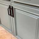 20 Pack 5 Inch 128 mm Matte Black Round Cabinet Handles with Base Plate Aluminum Drawer Pulls Sliding Door Pulls Window Sliding Closet