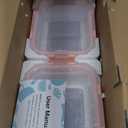 8 Pack 36oz Large Glass Meal Prep Containers with lids, Glass Food Storage Containers with Leak Proof Snap Lock Lids , Airtight Bento lunch Boxes, Kitchen Storage, Oven and Dishwasher Safe-Pink