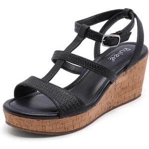 Ruiee Womens Wide Width Wedge Sandals. | Wide Width, Summer Platform, Wedge Heels, Strappy, Ankle Strap, Dressy, 10.5