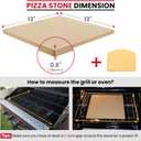 Unicook Pizza Stone 13 Inch, Cordierite Square Baking Stone for Ooni 12 Oven, Ideal for Making Crispy Crust Pizzas Bread and Cookies