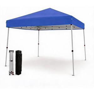 10x10ft Pop Up Canopy Tent with Slant Legs – Outdoor Instant Gazebo Shelter, UV-Resistant Waterproof Cover, Adjustable Height, Carrying Bag – 8x8ft Shade for Patio, Beach, Garden, Events