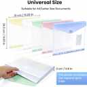11-Hole Binder Pockets, Letter/A4 Size for 2/3/4 Ring Binder, 8PCS Plastic Expanding File Folders with Label & Hook-Loop Closure, Waterproof, 200-Sheet Capacity, Home School Office Supplies