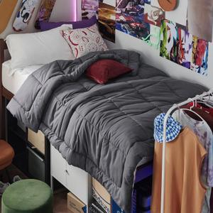 Bedsure Comforter Duvet Insert - Quilted Comforters Twin Size, All Season Duvet, GentleSoft Down Alternative Bedding, with 8 Tabs, Gifts for Women/Men, Grey, Twin 88 x 68 Inches