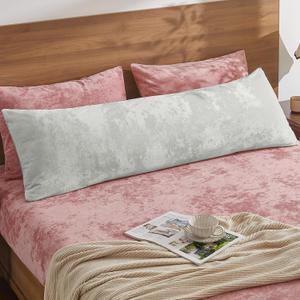 BEDELITE Velvet Body Pillow Cover with Zipper, Soft and Plush 20x54 Long Pillow Case, Velvety Smooth and Cozy Body Pillow Pillowcase for Bedroom and Couch, for All Seasons(Light Grey)