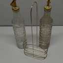 COOK WITH COLOR Glass Olive Oil Bottle Dispenser - 2 Pack- 17oz Oil and Vinegar Cruet - Olive Oil Carafe Decanter for Kitchen