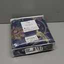 90 Inch Navy Blue Floral Patterned Blackout Curtains, Print Back Tab Curtains for Living Room Bedroom, 2 Panel Set, 50x90 in Long