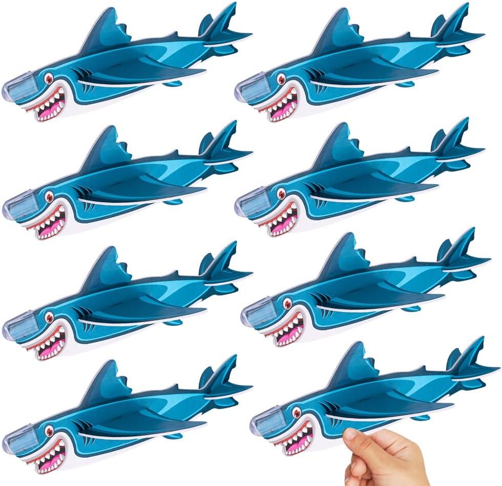 ArtCreativity Foam Flying Shark Gliders, Set of 24, Lightweight Glider Planes for Boys & Girls, Individually Packed Flying Airplanes, Fun Birthday Party Favors, Goodie Bag Fillers for Kids