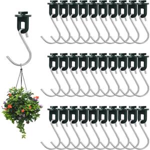 ELANE 30 Pcs Greenhouse Hooks and Twist Clips, Plastic Fixing Clips for Outdoor Garden Hanging Plants. (Green)