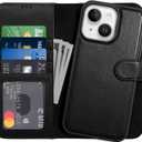 LUMARKE Designed for iPhone 13 Mini Wallet Case - Detachable Flip Folio Cover - RFID Blocking 4 Card Slots Holder - Leather Magnetic Kickstand - Shockproof Protective Phone Case 5.4", Black