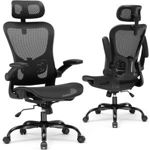 GTPLAYER Office Chair, Home Ergonomic Desk Chair with High Back Mesh, Mesh Office Computer Desk Chairs with Adjustable Lumbar Support, Rolling Work Swivel Task Chairs with 3D Armrests and Headrest