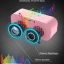 AFK Alarm Clock with Bluetooth Speaker for Bedroom,Small Digital Clock with Dual Alarms,Snooze,Mirror LED Display for Girls,Adults.