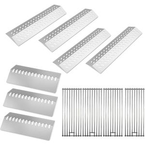 Stainless Steel Grill heat shield, Heat shield flame tamer and Grill grid for bull grill replacement parts Bull 16631, LP 47628, 57568 LP, LP 62648, Angus 47629, Brahma 57568, 57569, Outlaw 26038, etc