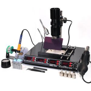 YIHUA 1000B- 4 in 1 Station - IR Infrared BGA, Preheater, Soldering Station and Hot Air Rework Station, plus a Temp Sensor, C/F display, PCBs Holder, LED Lamp and more.