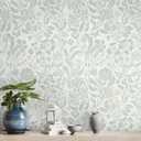 Heroad Floral Contact Paper Green Peel and Stick Wallpaper Botanical Self Adhesive Removable Stick on Wall Paper for Cabinets Drawers Waterproof Bathroom Pantry Wall Decor Vinyl Roll 17.3''x78.7''