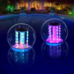 Floating Pool Lights, RGB Color Changing Solar Pool Lights That Float, IP68 Waterproof Swimming Pool Light, Marquee Solar Floating Light for Pool Pond Garden Party Outdoor Decor(2 Piece) Floating Pool Lights, RGB Color Changing Solar Pool Lights That Float, IP68 Waterproof Swimming Pool Light, Marquee Solar Floating Light for Pool Pond Garden Party Outdoor Decor(2 Piece)