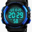 Kids Watch,Boys Watch for 3-15 Year Old Boys,Digital Sport Outdoor Multifunctional Chronograph LED 50 M Waterproof Alarm Calendar Analog Watch for Children with Silicone Band, Kids Gift, Blue