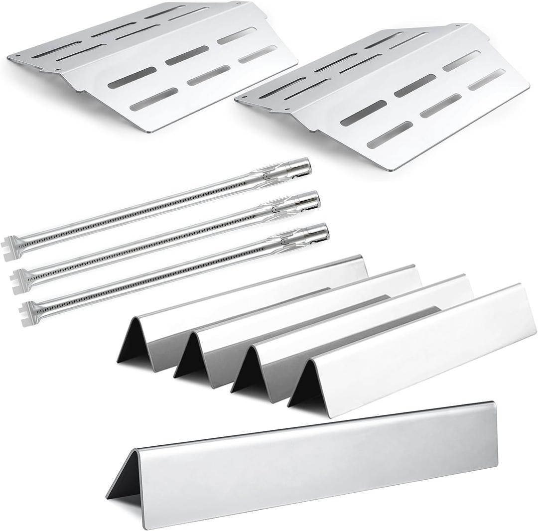 Genesis 300 E310 Parts Flavorizer Bars Heat Deflectors Burners Replacement Parts for Weber Genesis 310 E-310 S-310 EP 310 CE-310 E-320 S-320 Flavor Bars Stainless Steel Gas Grill Parts