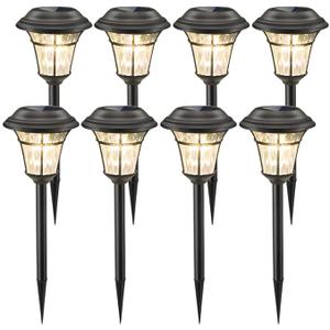 MAGGIFT 8 Pack Outdoor Solar Lights - Waterproof, Solar Pathway & Garden Lights for Yard & Patio, Solar Powered for Driveway