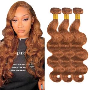 Light Brown Human Hair Bundles Color 30 Body Wave Bundles 26 28 30 inch LadrXadr Human Hair Bundle 150g