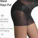 HONENNA Sheer Tights for Women 2 Pairs 10D Ultra Thin Reinforced Tummy Control Top Pantyhose (Black, XL)