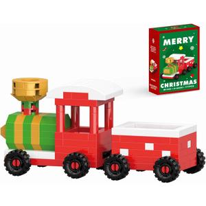 Christmas Train Building Blocks Set Compatible with Lego Advent Calendar 2025 Stacking New Toys Holiday Present Box New Year Xmas Gifts for Kids for Boys & Girls and Adults