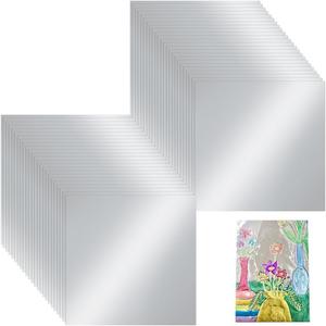 AHANDMAKER 100 Sheets Aluminum Metal Crafts DIY Foil Roll 0.07 mm Thick Tinfoil Flashing Roll Metal Sheets for Crafting Art Painting Engraving and Embossing (6 Inch X 6 Inch, Silver)