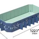 Foldable Swimming Pool, 122"x65"x19.7" Large Non-Inflatable Collapsible Pool for Kids & Adults, Thickened Hard Plastic Portable Backyard Pool, Mosaic Pattern Oversized Outdoor Kiddie Pool