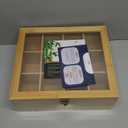 RoyalHouse Big Natural Bamboo Tea Storage Organizer with Clear Acrylic Top Window, 12 Compartments Eco-Friendly Tea Bag Holder, Multi-Functional Storage Box