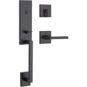 Kwikset 98180-015 818VNHxHFL SQT 514 SMT CP Vancouver Handleset with Halifax - Matte Black