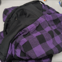 Men's Thick Fleece Plaid Jacket Flannel Shirts Sherpa Lined Full Zip Up Hoodie Winter Coat with Pockets (Large, Dark Purple)
