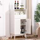 45" H Tall Buffet Cabinet with Adjustable Shelves, Modern Accent Sideboard with Doors and Drawers, Kitchen Storage and Coffee Bar Cabinet for Living Room,Dining Room, Entryway