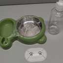 Dog Bowls, Cat Food and Water Bowl Set with Water Dispenser and Stainless Steel Bowl for Cats and Small Dogs - Green