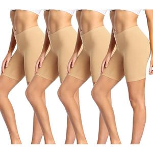 wirarpa Women's Cotton Boy Shorts Underwear Anti Chafing Soft Biker Short Plus Boy Shorts Panties 4 Pack, XS-S